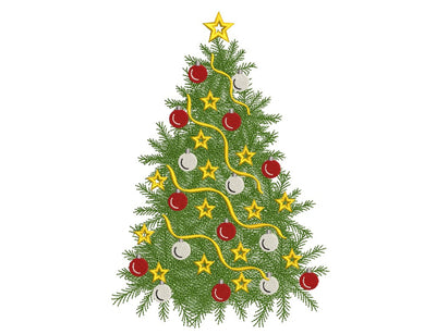 Christmas tree embroidery design, 4 sizes, Instant download Embroidery/Applique DESIGNS Nino Nadaraia 
