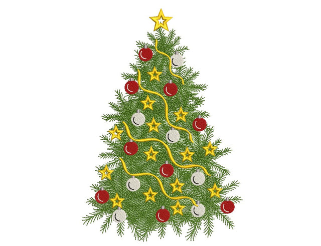 Christmas tree embroidery design, 4 sizes, Instant download Embroidery/Applique DESIGNS Nino Nadaraia 