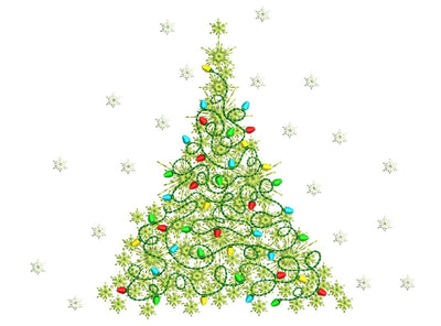 Christmas Tree Embroidery Design, 4 sizes, Instant Download Embroidery/Applique DESIGNS Nino Nadaraia 