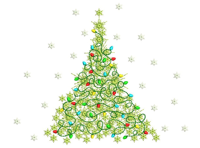 Christmas Tree Embroidery Design, 4 sizes, Instant Download Embroidery/Applique DESIGNS Nino Nadaraia 