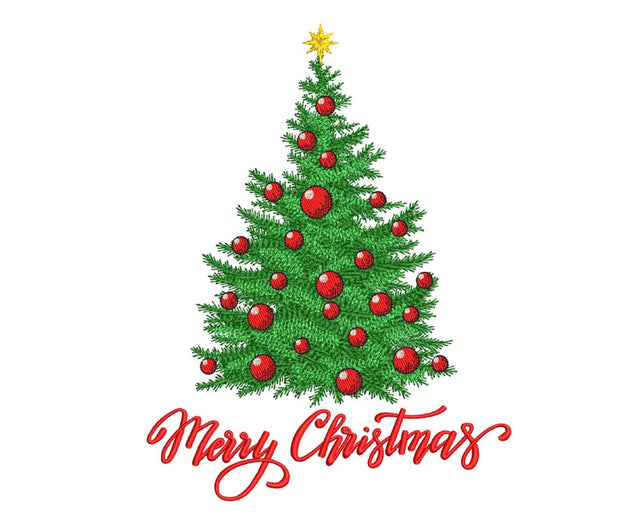 Christmas tree embroidery design, 5 sizes, Instant download Embroidery/Applique DESIGNS Nino Nadaraia 