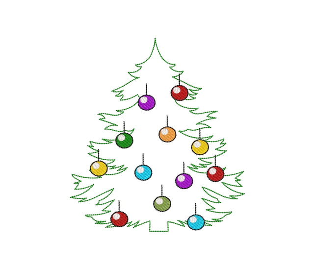 Christmas Tree Embroidery Design, Holiday Embroidery Design, 5 sizes, Instant Download Embroidery/Applique DESIGNS Nino Nadaraia 