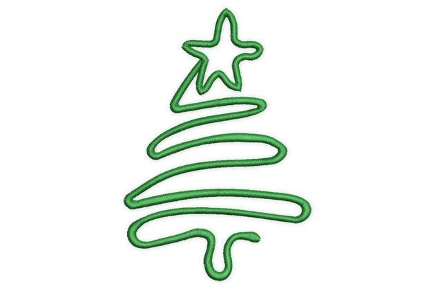 Christmas Tree Embroidery Design, Line Art Christmas Embroidery Design, Holiday Machine Embroider Embroidery/Applique DESIGNS NextEmbroidery 