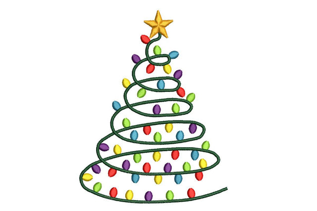 Christmas Tree Embroidery Designs, Christmas Lights Embroidery Design Embroidery/Applique DESIGNS NextEmbroidery 