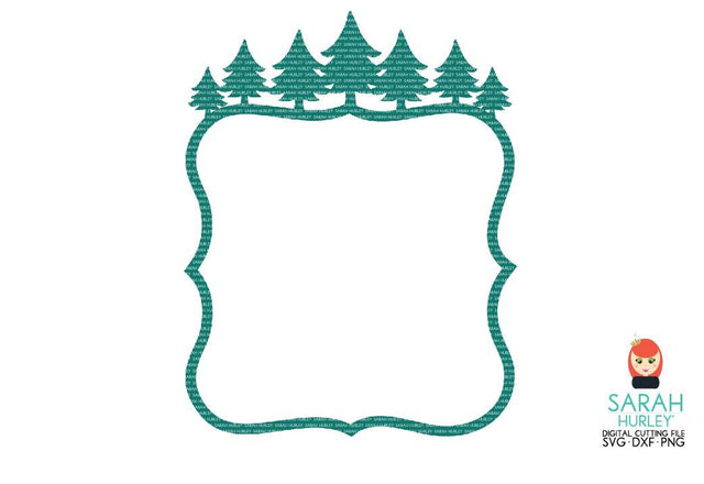 Christmas Tree Fancy Label Frame SVG Sarah Hurley 