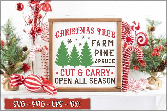 Christmas tree farm pine spruce cut & carry open all season Sign SVG SVG Shetara Begum 