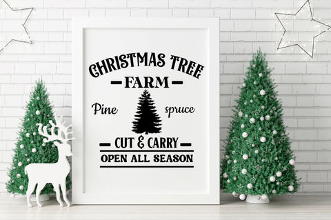 Christmas tree farm Pine spruce cut & carry open all season SVG SVG DESIGNISTIC 