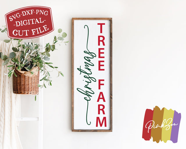 Christmas Tree Farm SVG Files, Christmas Porch Sign, Vertical Sign, Holidays, Commercial Use, Digital Cut Files (1307209181) SVG PinkZou 