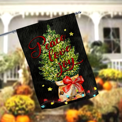 Christmas Tree Flag, Personalized Garden Flag, Welcome Flag, Farmhouse Garden Flag, Christmas Decor, Farmhouse Decor 12x18 Garden Flag Sublimation CaldwellArt 
