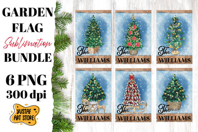 Christmas tree garden flag sublimation bundle. Family design Sublimation Yustaf Art Store 