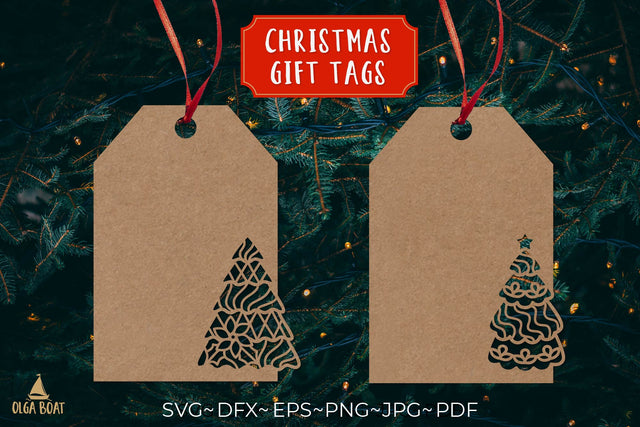 Christmas tree gift tags svg pupercut SVG Olga Boat Design 