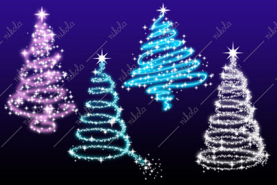 Christmas Tree Glowing Clipart PNG Sublimation nikola 