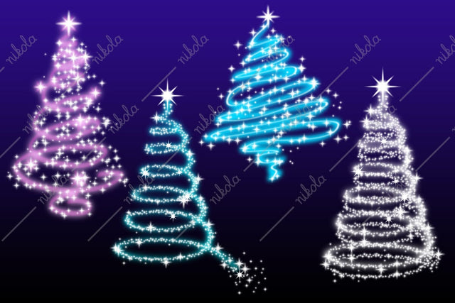Christmas Tree Glowing Clipart PNG Sublimation nikola 