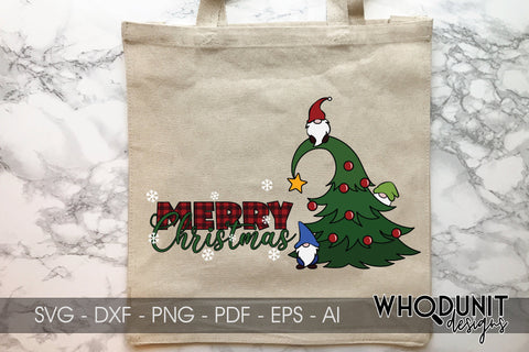 Christmas Tree Gnomes SVG | Merry Christmas | Gnomes Cut File SVG Whodunit Designs 