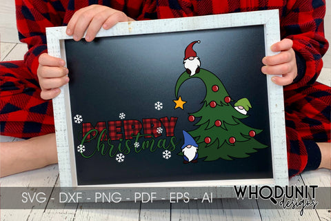 Christmas Tree Gnomes SVG | Merry Christmas | Gnomes Cut File SVG Whodunit Designs 
