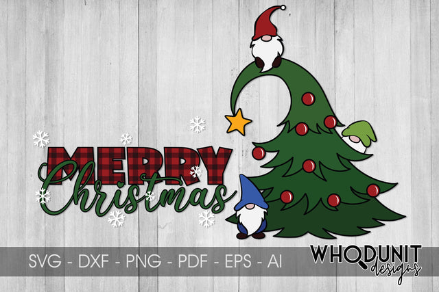 Christmas Tree Gnomes SVG | Merry Christmas | Gnomes Cut File SVG Whodunit Designs 