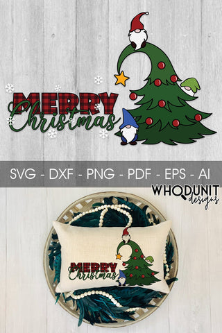 Christmas Tree Gnomes SVG | Merry Christmas | Gnomes Cut File SVG Whodunit Designs 