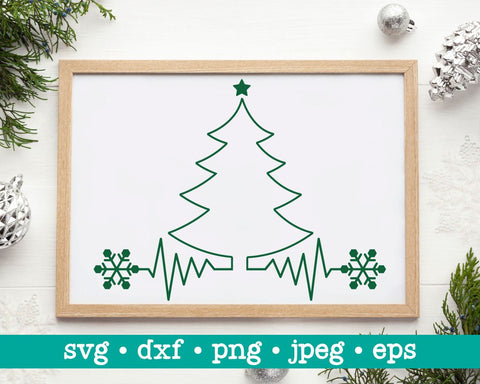 Christmas tree heartbeat svg, Tree heartbeat svg, Heartbeat svg, Christmas tree svg, Christmas tree cut file, Christmas love heartbeat svg png SVG MAKStudion 