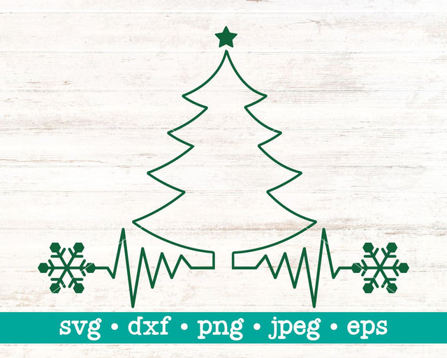 Christmas tree heartbeat svg, Tree heartbeat svg, Heartbeat svg, Christmas tree svg, Christmas tree cut file, Christmas love heartbeat svg png SVG MAKStudion 