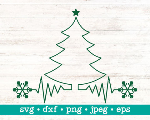 Christmas tree heartbeat svg, Tree heartbeat svg, Heartbeat svg, Christmas tree svg, Christmas tree cut file, Christmas love heartbeat svg png SVG MAKStudion 