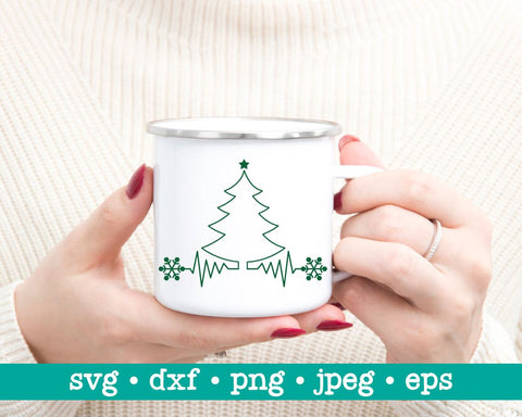 Christmas tree heartbeat svg, Tree heartbeat svg, Heartbeat svg, Christmas tree svg, Christmas tree cut file, Christmas love heartbeat svg png SVG MAKStudion 