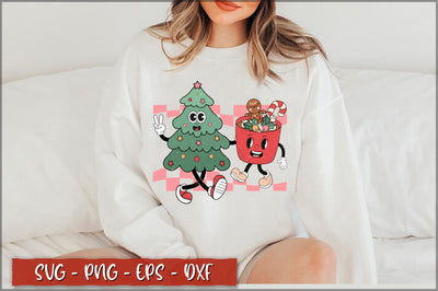 Christmas tree & hot cocoa Retro SVG SVG Shetara Begum 