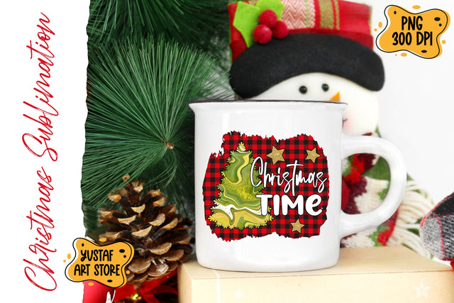 Christmas tree in Buffalo plaid background. Sublimation file Sublimation Yustaf Art Store 