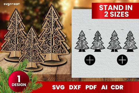 Christmas Tree Laser Cut SVG | 3D Layered | Glowforge SVG SvgOcean 