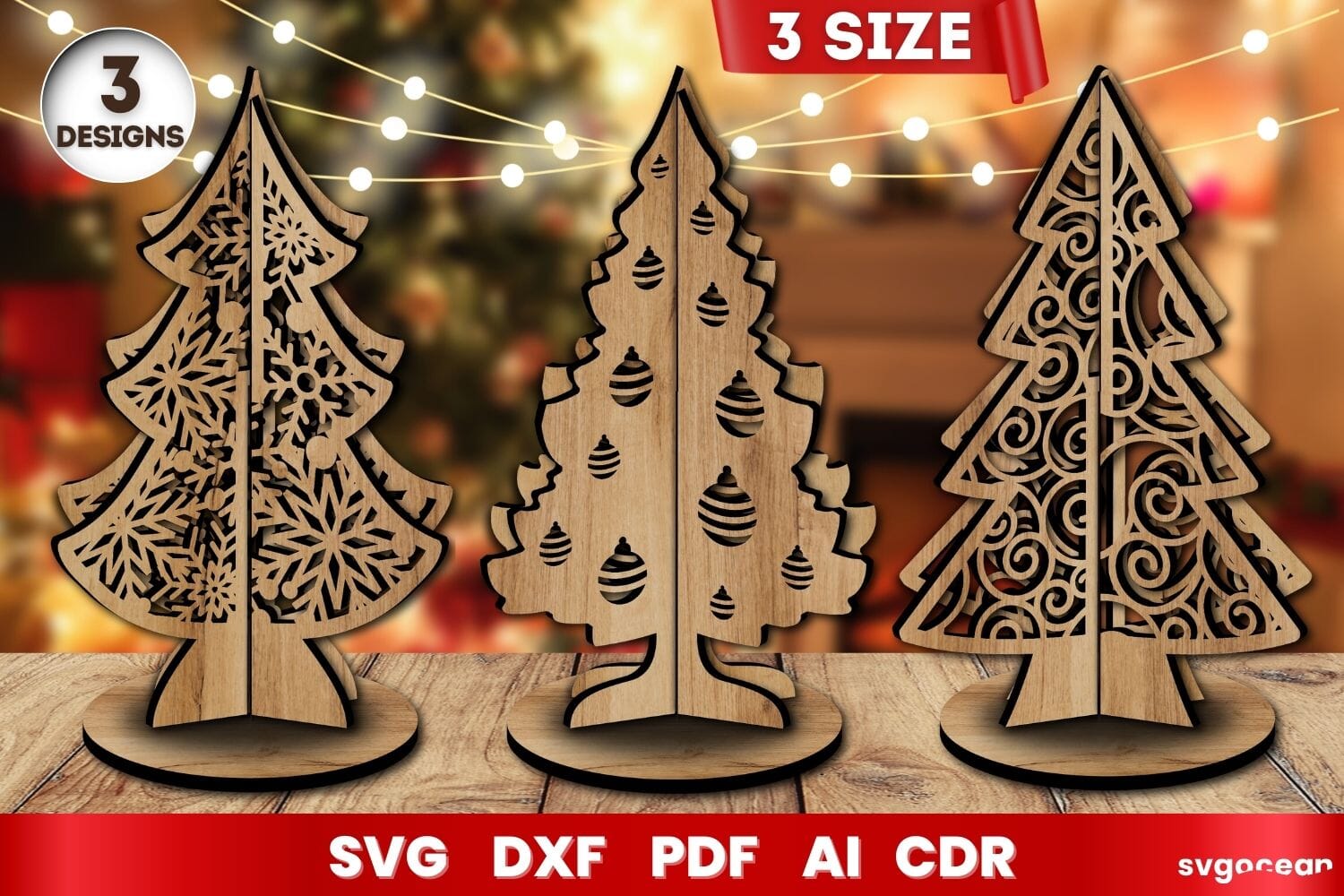 All is Calm Laser Cut File 3D Wood Ornaments SVG Laser Christmas