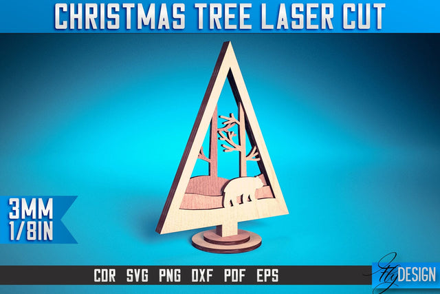 Christmas Tree Laser Cut SVG | Christmas Laser Cut SVG Design | CNC Files SVG Fly Design 