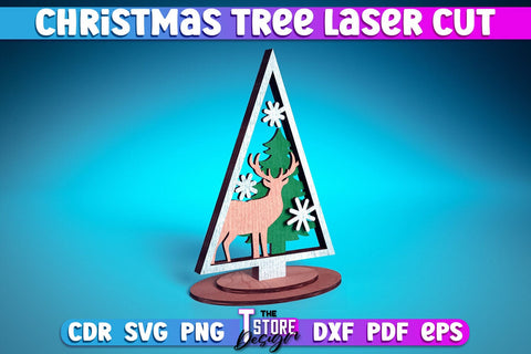 Christmas Tree Laser Cut SVG | Christmas Laser Cut SVG Design | CNC Files SVG Fly Design 