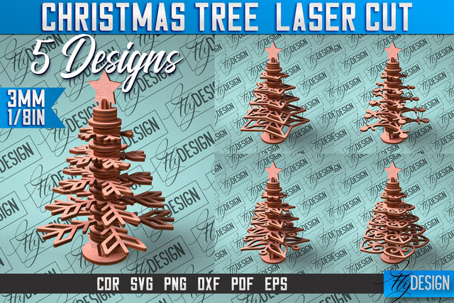 Christmas Tree Laser Cut SVG | Christmas Laser Cut SVG Design | CNC Files SVG Fly Design 