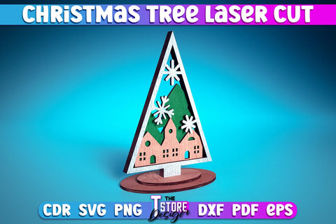 Christmas Tree Laser Cut SVG | Christmas Laser Cut SVG Design | CNC Files SVG Fly Design 