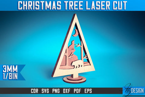 Christmas Tree Laser Cut SVG | Christmas Laser Cut SVG Design | CNC Files SVG Fly Design 