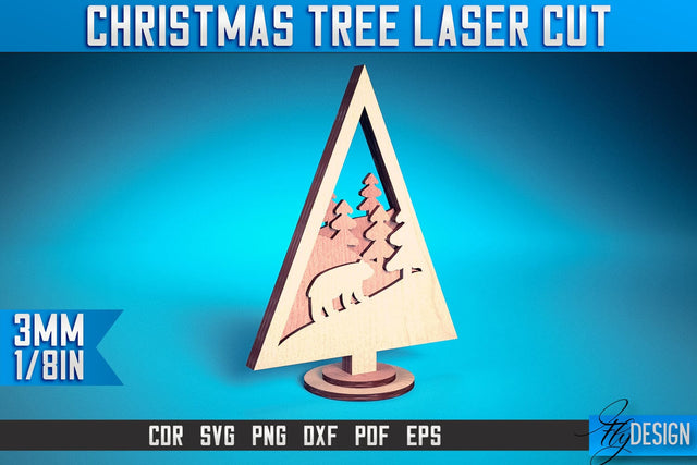Christmas Tree Laser Cut SVG | Christmas Laser Cut SVG Design | CNC Files SVG Fly Design 