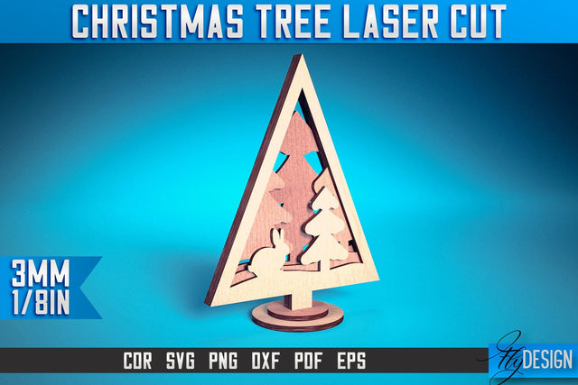 Christmas Tree Laser Cut SVG | Christmas Laser Cut SVG Design | CNC Files SVG Fly Design 