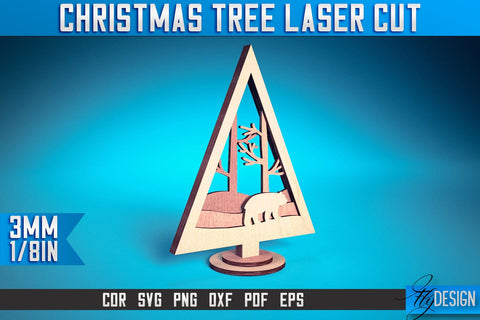 Christmas Tree Laser Cut SVG | Christmas Laser Cut SVG Design | CNC Files SVG Fly Design 