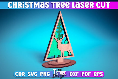 Christmas Tree Laser Cut SVG | Christmas Laser Cut SVG Design | CNC Files SVG Fly Design 