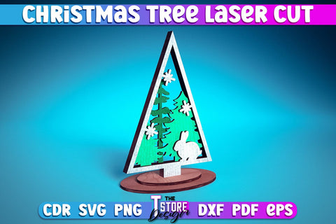 Christmas Tree Laser Cut SVG | Christmas Laser Cut SVG Design | CNC Files SVG Fly Design 