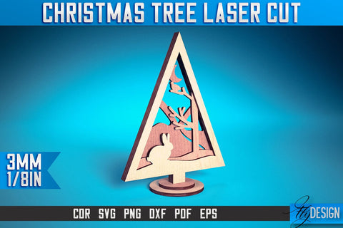 Christmas Tree Laser Cut SVG | Christmas Laser Cut SVG Design | CNC Files SVG Fly Design 