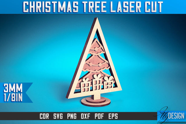Christmas Tree Laser Cut SVG | Christmas Laser Cut SVG Design | CNC Files SVG Fly Design 