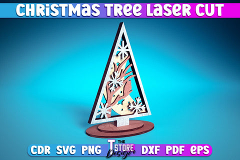 Christmas Tree Laser Cut SVG | Christmas Laser Cut SVG Design | CNC Files SVG Fly Design 