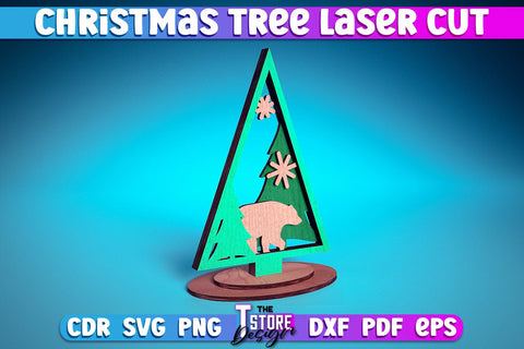 Christmas Tree Laser Cut SVG | Christmas Laser Cut SVG Design | CNC Files SVG Fly Design 