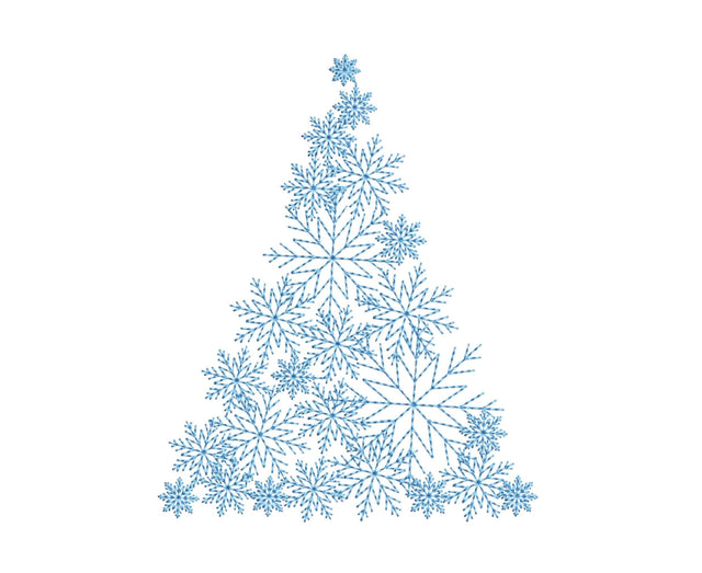 Christmas Tree Machine Embroidery Design, Snoflakes Embroidery Design, 4 sizes, Instant Download Embroidery/Applique DESIGNS Nino Nadaraia 