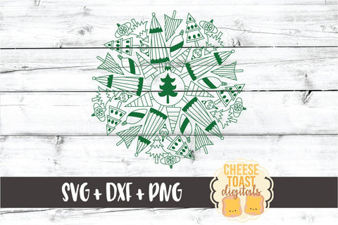 Christmas Tree Mandala - Holiday Mandala SVG PNG DXF Cut Files SVG Cheese Toast Digitals 