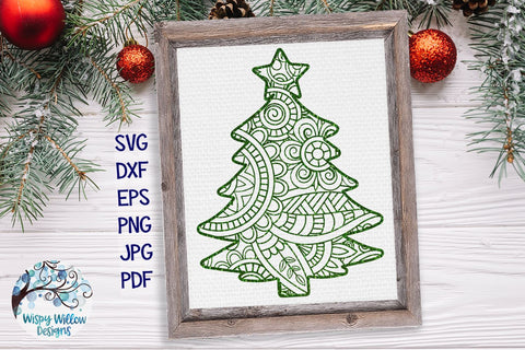 Christmas Tree Mandala SVG SVG Wispy Willow Designs 