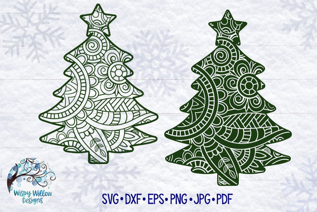 Christmas Tree Mandala SVG SVG Wispy Willow Designs 
