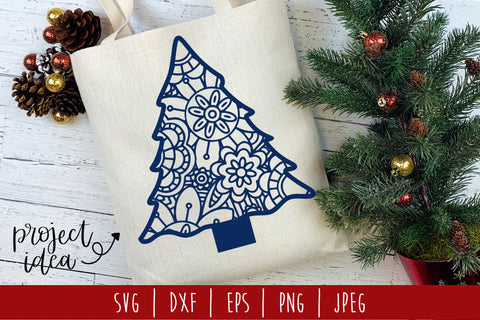 Christmas Tree Mandala Zentangle SVG SavoringSurprises 
