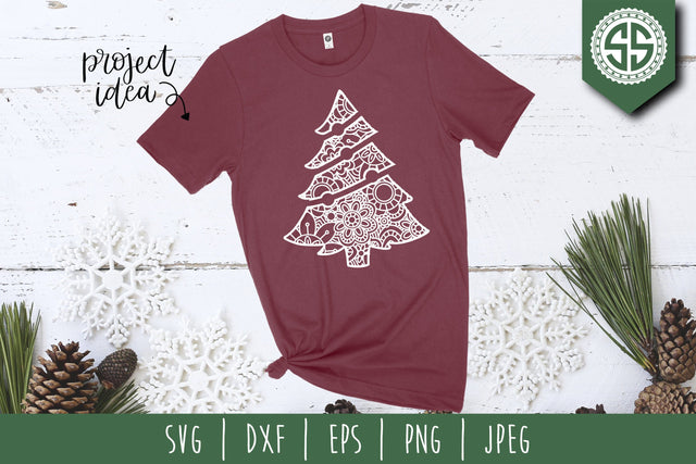 Christmas Tree Mandala Zentangle SVG SavoringSurprises 