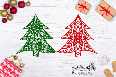 Christmas Tree Mandalas SVG Gardenias Art Shop 
